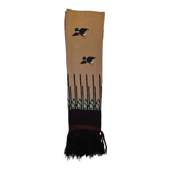Vintage Accessories - Vintage Mallard Duck Acrylic Winter Scarf Duck Hunting Made For Collage Korea